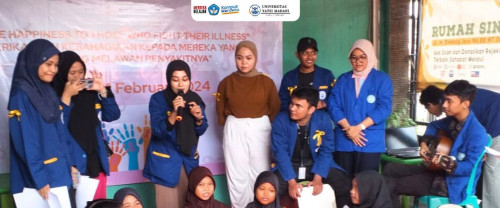 Badan Eksekutif Mahasiswa (BEM) Universitas Yatsi Madani (UYM) Menyambangi Rumah Singgah Kanker Yayasan RC Badak