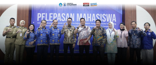 PELEPASAN MAHASISWA UNIVERSITAS YATSI MADANI UNTUK PRAKTIK INKUBATOR UMKM DI KOTA TANGERANG